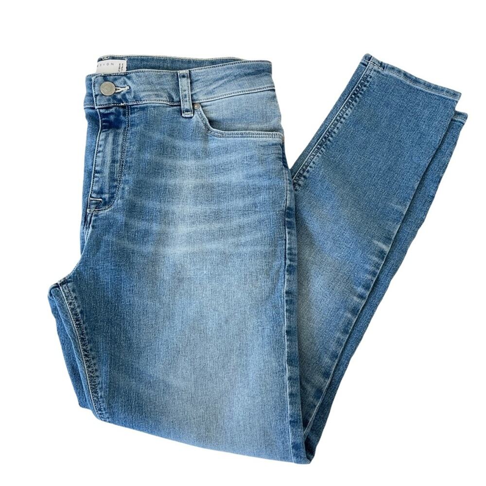 ASOS Mid Rise Jeans NEW Plus Sz 16 Waist 34 Women Stretch Ankle Med Wash Blue